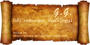 Günsberger Györgyi névjegykártya